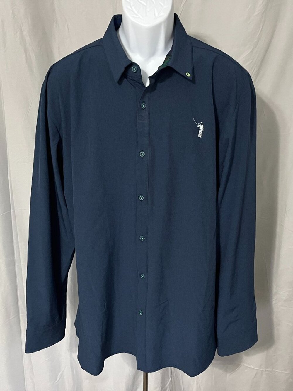 🏌️ William Murray Men's Vented Golf Shirt XL Dark Blue Long Sleeve 👔